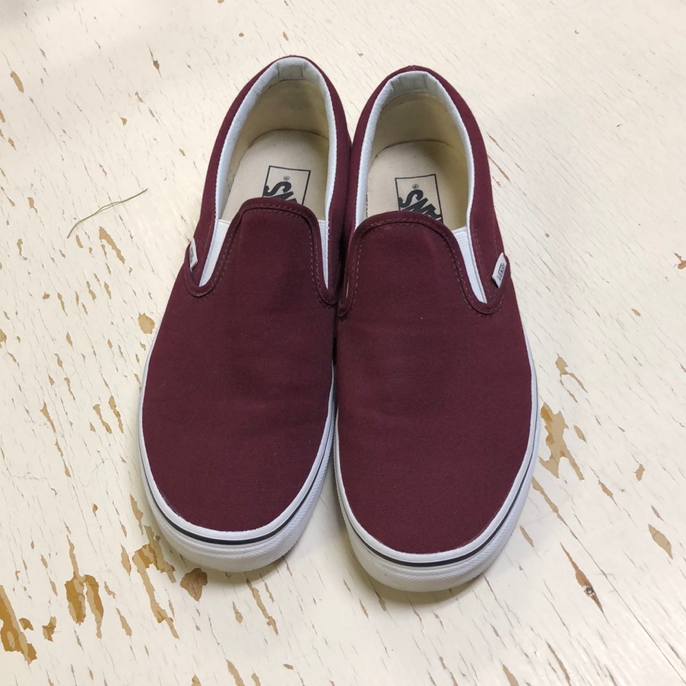 Burgundy Slip on Vans